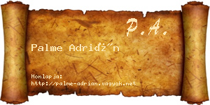 Palme Adrián névjegykártya